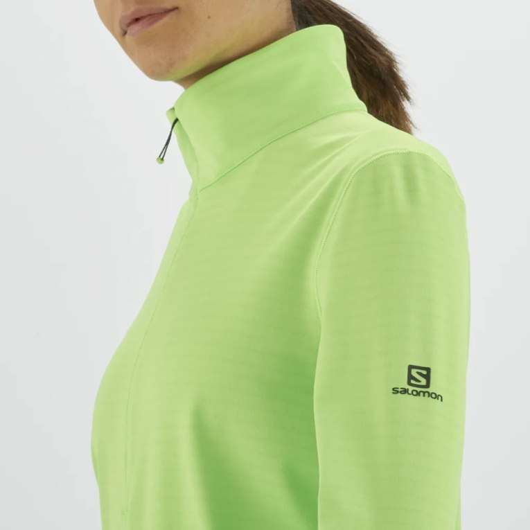 Chaquetas Salomon Essential Lightwarm Half Zip Mujer Verdes | MX QPXY107